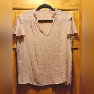 Unbranded Blush Ruffle Sleeve Blouse